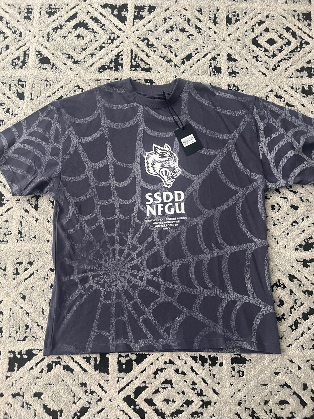 Darc Sport Symbiote Graphic Spiderweb Tee with Wolf Crest